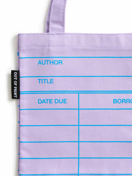 Library Card: Lilac mini tote bag
