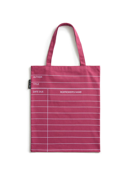 Library Card: Maroon tote bag