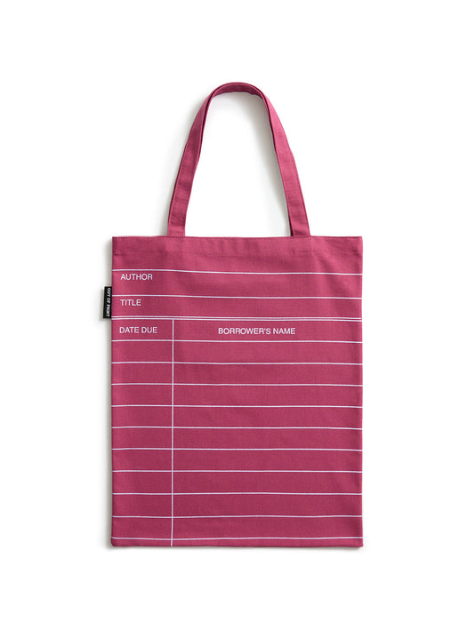 Library Card: Maroon tote bag