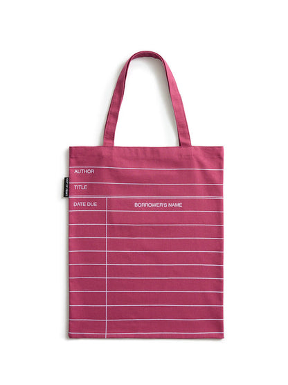 Library Card: Maroon tote bag