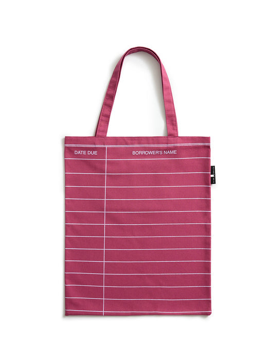 Library Card: Maroon tote bag
