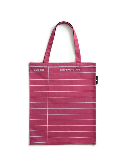 Library Card: Maroon tote bag