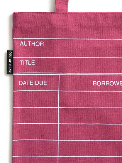 Library Card: Maroon tote bag
