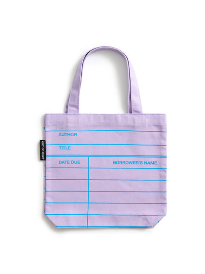 Library Card: Lilac mini tote bag