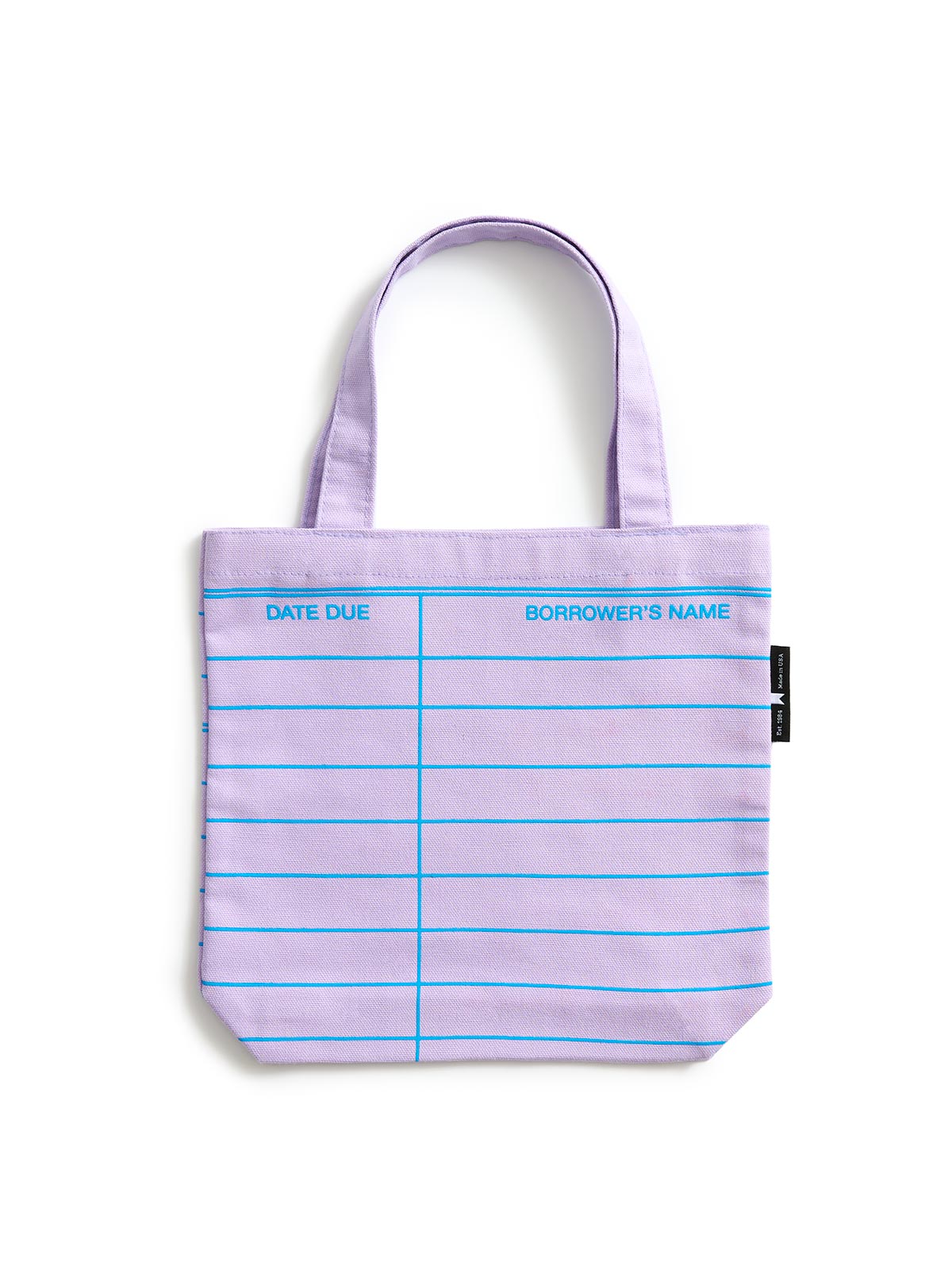 Library Card: Lilac mini tote bag