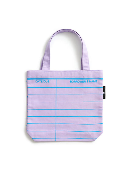 Library Card: Lilac mini tote bag
