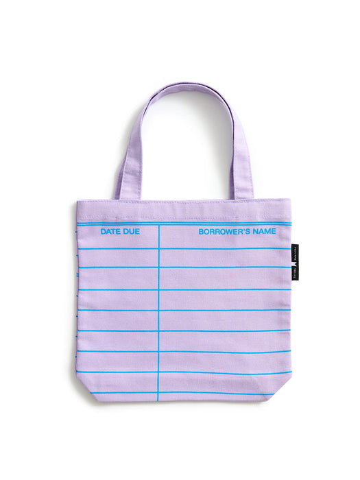 Library Card: Lilac mini tote bag
