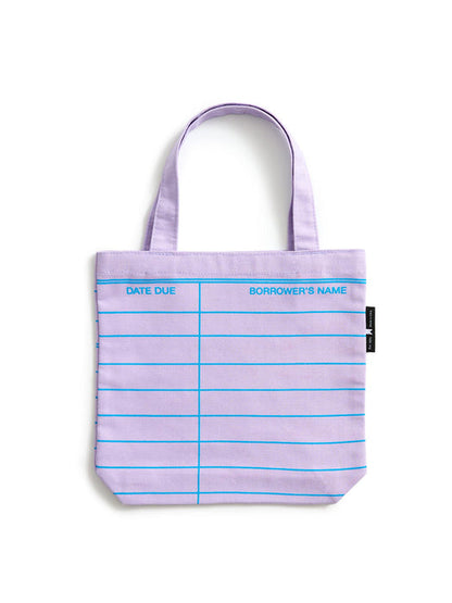 Library Card: Lilac mini tote bag