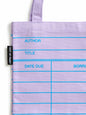 Library Card: Lilac mini tote bag