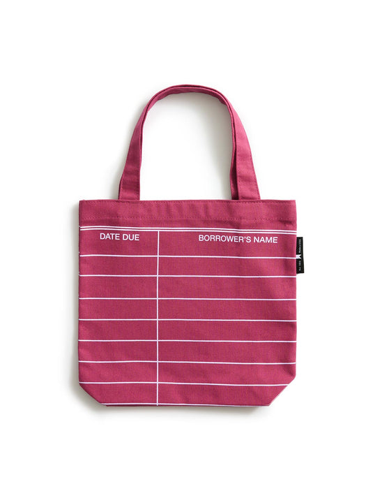Library Card: Maroon mini tote bag