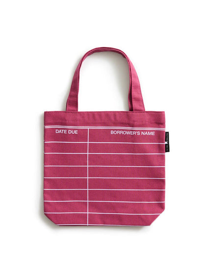 Library Card: Maroon mini tote bag